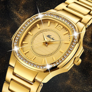 Women's Stainless Steel Push Button Hidden Clasp Luxury Watch