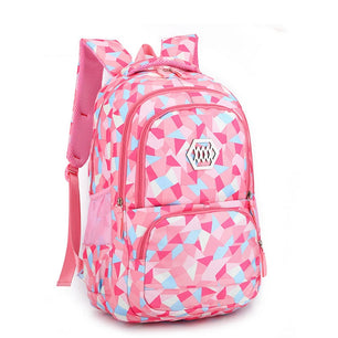 Kid's Girl Oxford Zipper Closure Waterproof School Backpack