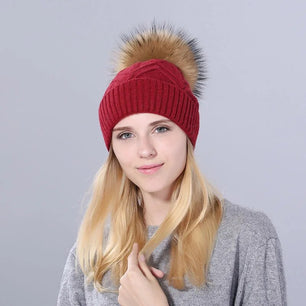 Women's Wool Solid Pattern Casual Wear Knitted Winter Warm Hat