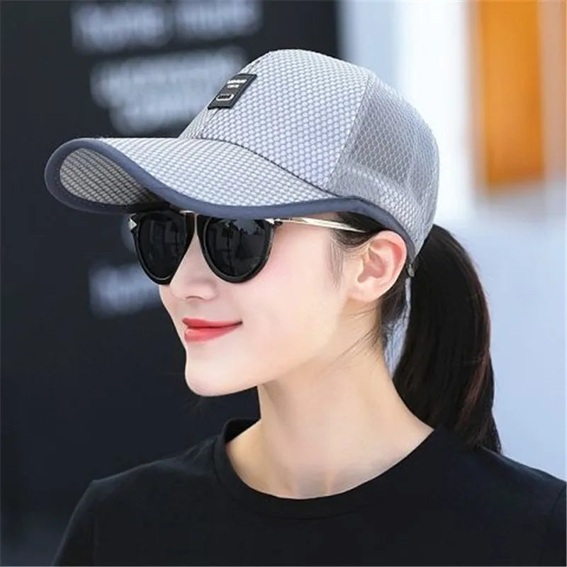 Women's Acrylic Adjustable Strap Patchwork Sun Protection Cap