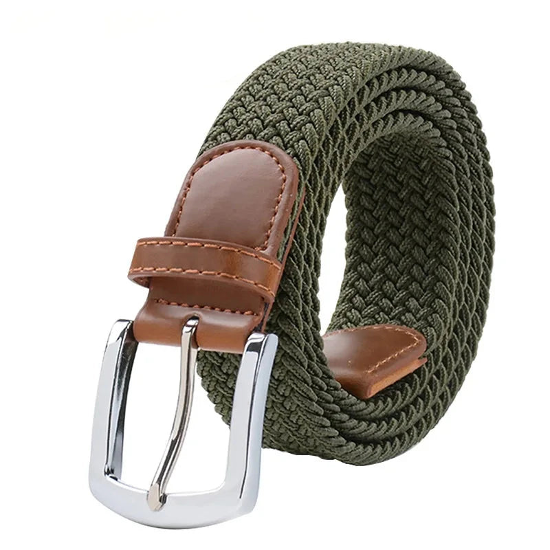 Men's Canvas Pin Buckle Closure Plain Pattern Military Belts