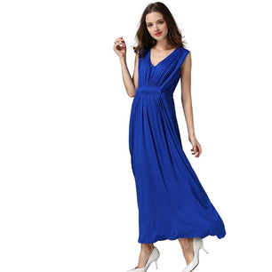 Women's V-Neck Spandex Sleeveless Breastfeeding Maternity Dress