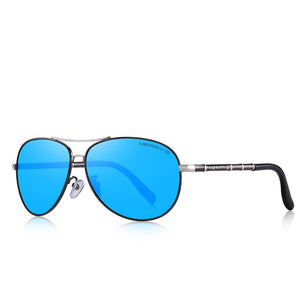 Men's Alloy Frame Polycarbonate Lens Oval Shaped Sunglasses