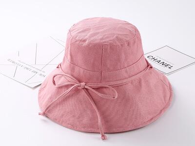 Women's Polyester Solid Pattern Casual Wear Anti-UV Bucket Hats