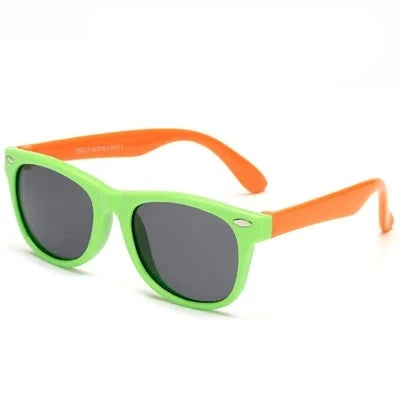 Kid's Acetate Frame Polycarbonate Lens Square Shaped Sunglasses