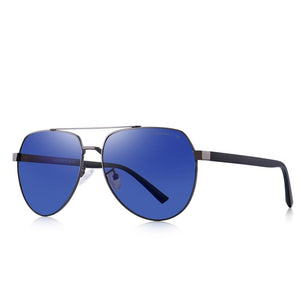 Men's Alloy Frame Polycarbonate Lens Oval Shaped Sunglasses