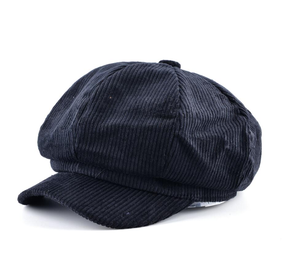 Men's Polyester Adjustable Strap Casual Wear Solid Octagonal Cap