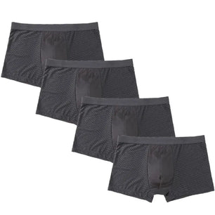 Men's 4 Pcs Modal Breathable Solid Pattern Loose Boxer Shorts