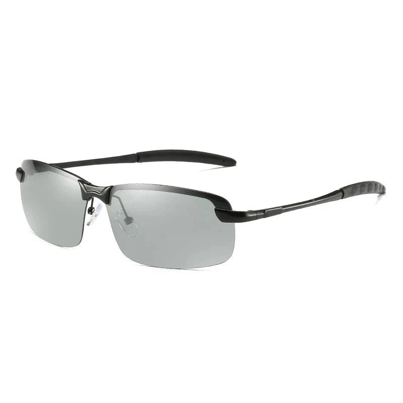 Men's Alloy Frame Polaroid Lens Rectangle Shaped UV400 Sunglasses