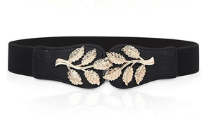 Women's PU Leather Solid Pattern Stretch Elastic Waist Belts