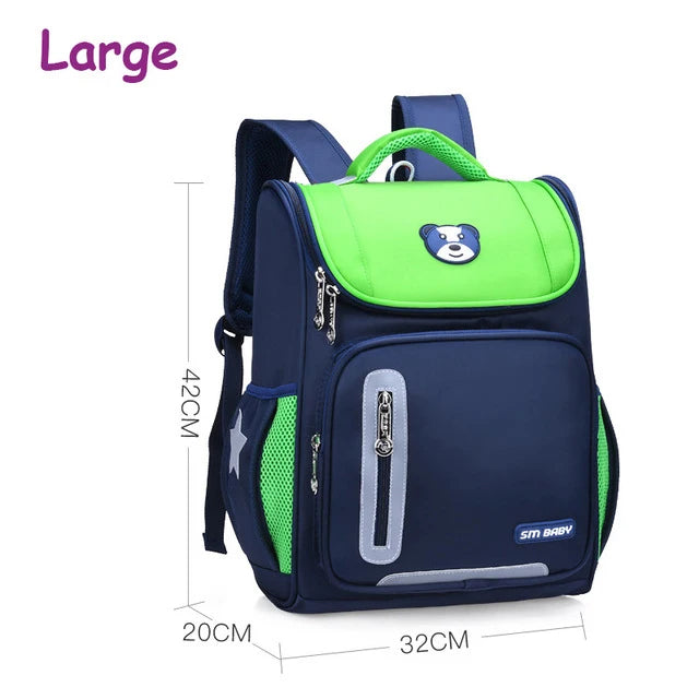 Kid's Nylon Zipper Closure Mixed Colors Trendy School Backpack