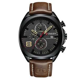 Men's Alloy Case Buckle Clasp Round Shape Waterproof Watch