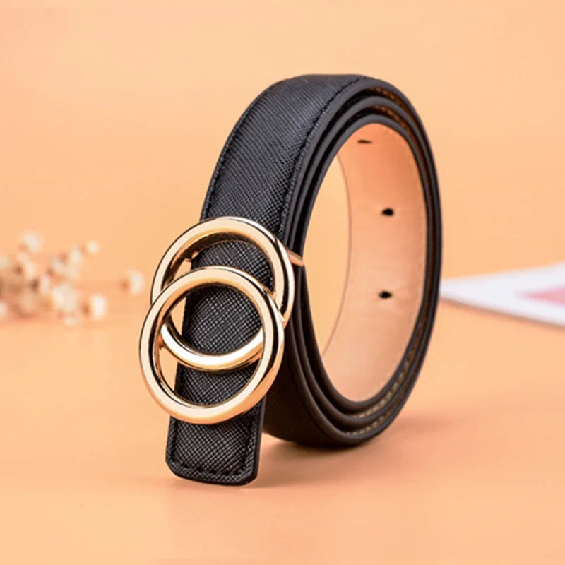 Women's PU Leather Buckle Closure Solid Pattern Trendy Belts 