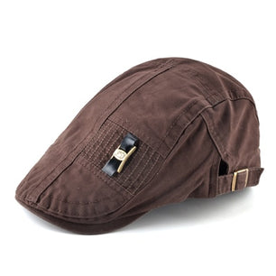 Men's Cotton Adjustable Strap Casual Wear Solid Pattern Cap