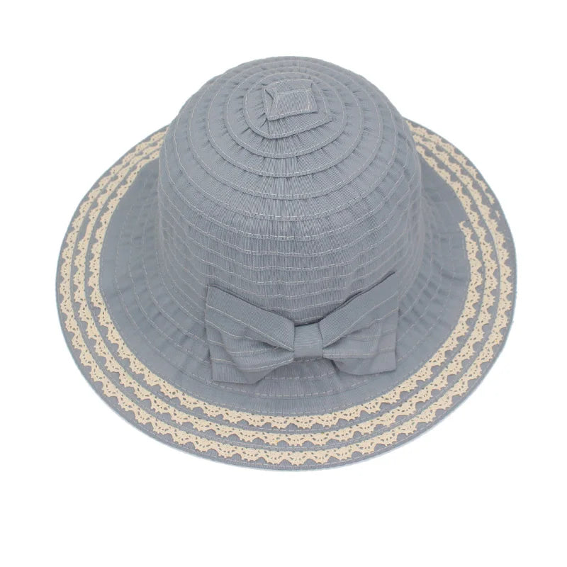 Women's Polyester Solid Pattern Sun Protection Trendy Beach Hat