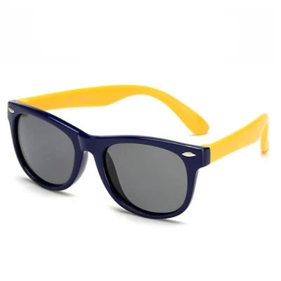 Kid's Acetate Frame Polycarbonate Lens Square Shaped Sunglasses