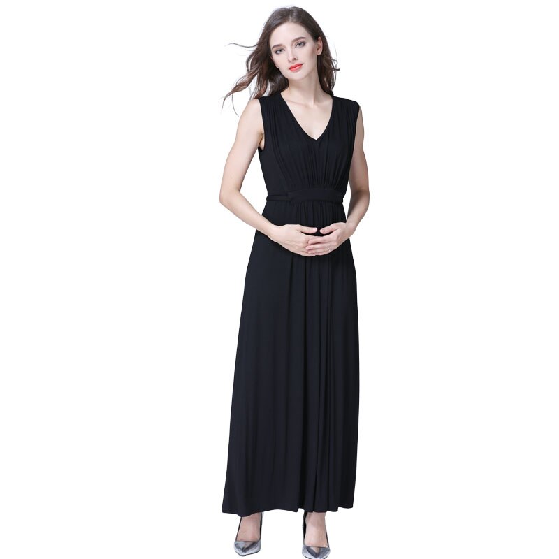 Women's V-Neck Spandex Sleeveless Breastfeeding Maternity Dress