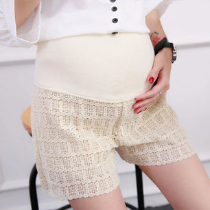 Women's Spandex Elastic Closure High Waist Maternity Shorts