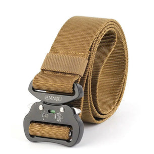 Men's Metal Buckle Closure Plain Pattern Trendy Military Belts