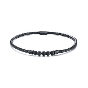 Men's Stainless Steel Rope Chain Round Pattern Trendy Bracelet