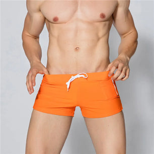 Men's Polyester Drawstring Closure Quick-Dry Swimwear Shorts