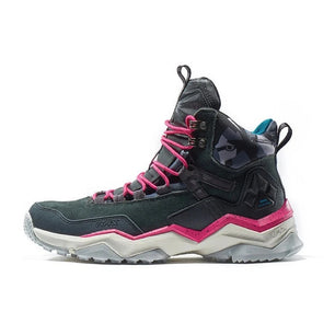 Women's Polyester Round Toe Lace-Up Closure Hiking Sneakers