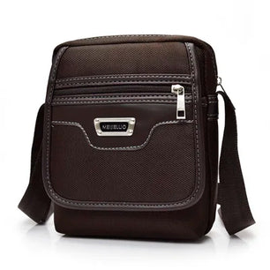 Men's Oxford Zipper Closure Solid Pattern Crossbody Shoulder Bag