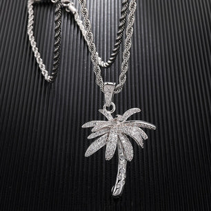 Men's Metal Copper Link Chain Tree Pattern Trendy Necklaces