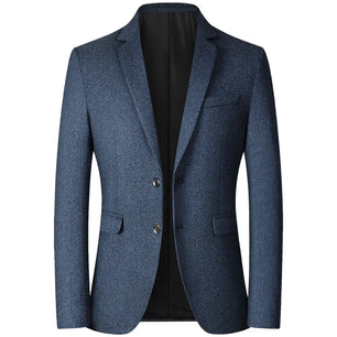 Men's Polyester Notched Collar Long Sleeve Single Breasted Blazers