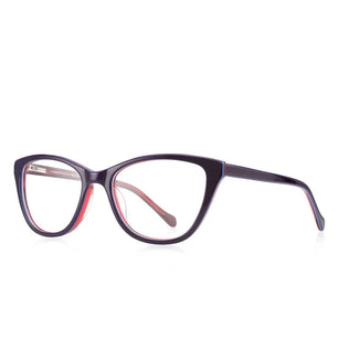 Kid's Cat Eye Acetate Frame Light Blocking Trendy Computer Glasses