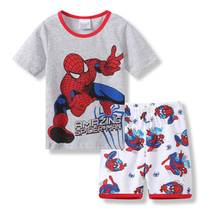 Kid's Boy Cotton O-Neck Short Sleeves Breathable Sleepwear Set