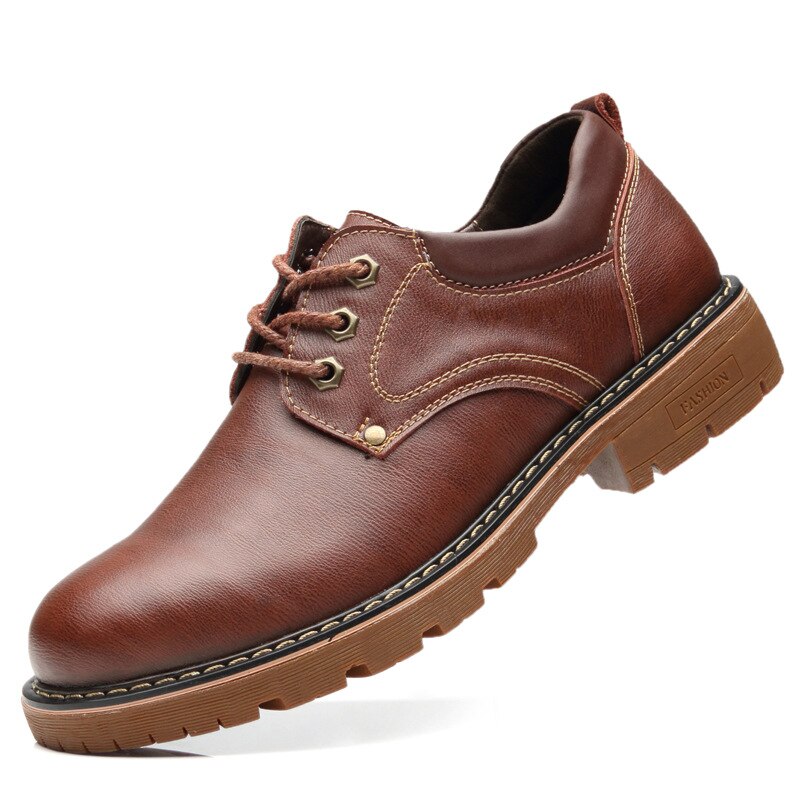 Men's Artificial Leather Round Toe Lace-up Closure Casual Shoes