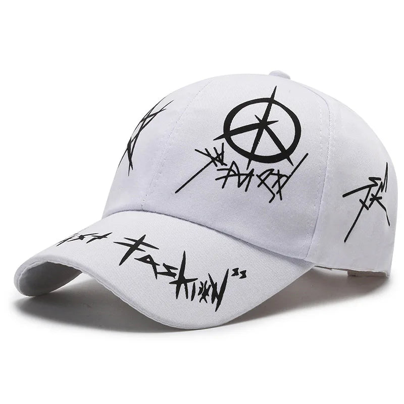 Men's Cotton Adjustable Strap Printed Pattern Casual Baseball Cap