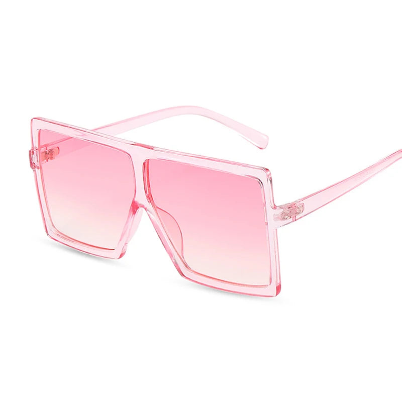 Women's Plastic Frame Acrylic Lens Square Shape Trendy Sunglasses