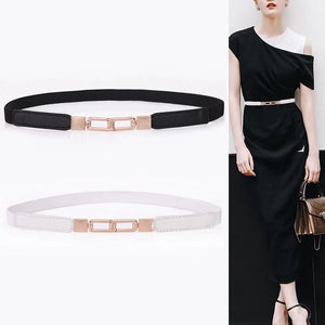 Women's Spandex Buckle Closure Solid Pattern Elastic Waist Belts