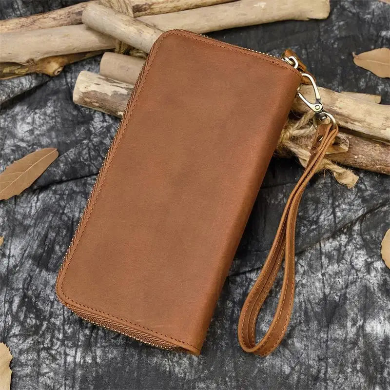 Men's Genuine Leather Solid Pattern Card Holder Casual Wallet