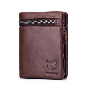 Men's Genuine Leather Card Holder Solid Pattern Trendy Wallets