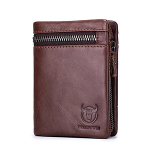 Men's Genuine Leather Card Holder Solid Pattern Trendy Wallets