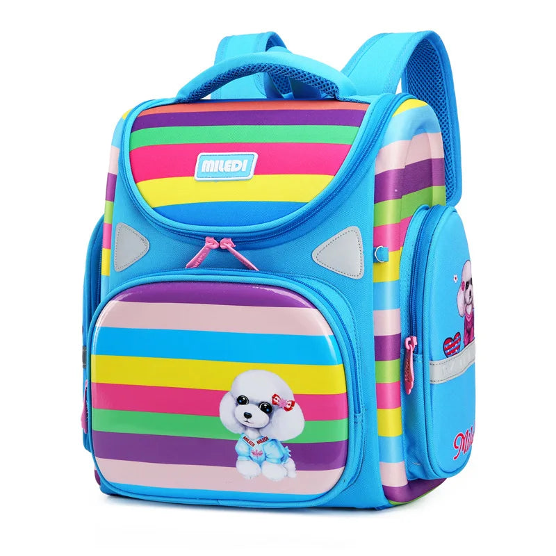 Kid's Nylon Zipper Closure Cartoon Pattern Trendy School Backpack