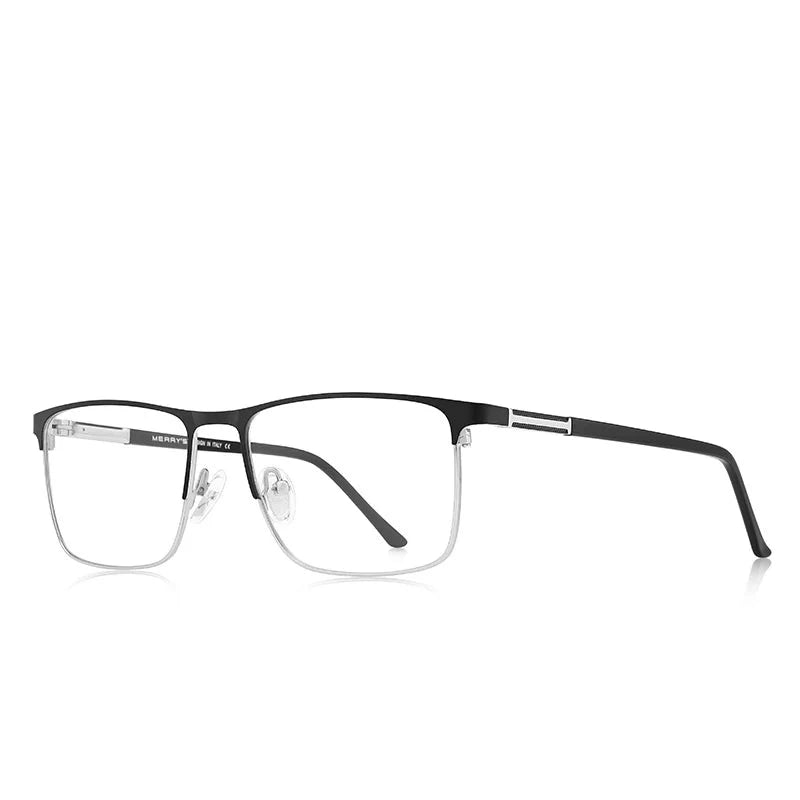 Men's Titanium Alloy Frame Full-Rim Square Shaped Trendy Glasses