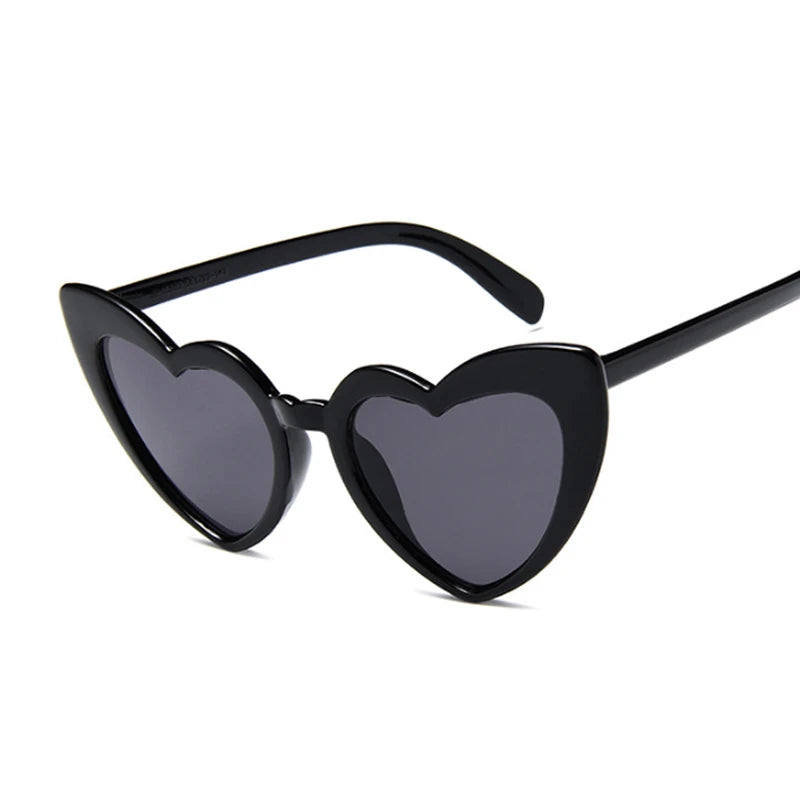 Women's Plastic Frame Acrylic Lens Heart Shape Vintage Sunglasses