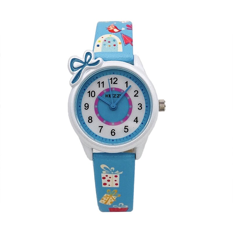 Kid's Alloy Case Buckle Clasp Round Shape Quartz Electronic Watch