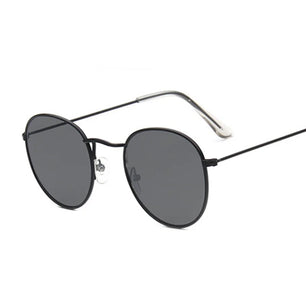 Women's Alloy Frame Acrylic Lens Oval Shaped Classic Sunglasses