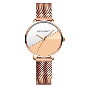 Women's Alloy Folding Clasp Round Shaped Waterproof Quartz Watch