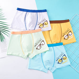 Kid's Boy 4Pcs Cotton Quick-Dry Cartoon Pattern Underwear Shorts