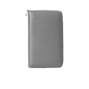 Men's Genuine Leather Solid Pattern Slot Pocket Trendy Wallets