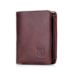 Men's Genuine Leather Card Holder Solid Pattern Trendy Wallets