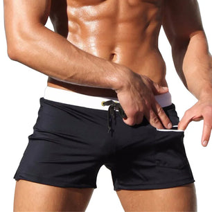 Men's Polyester Drawstring Closure Quick-Dry Swimwear Shorts