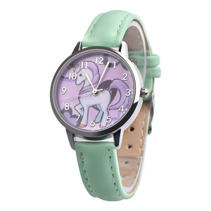 Kid's Alloy Case Buckle Clasp Round Shape Quartz Wristwatch