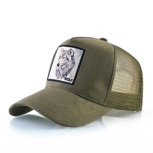 Men's Cotton Adjustable Strap Sun Protection Animal Pattern Cap